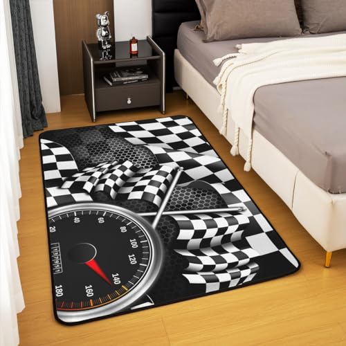Tapete decorativo geométrico negro y blanco 150x200 cm miniatura 3