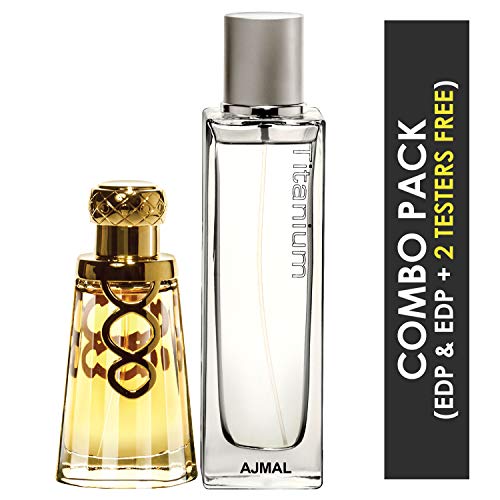 Ajmal Khallab EDP Woody Oudh Perfume 50ml for Unisex and Titanium EDP Citrus Spicy Perfume 100ml for Men + 2 Parfum Testers FREE, Pack of 2, Khallab_Titanium_EDP - Image 2