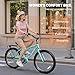 Incbruce Beach Cruiser Bike for Women, 24 Inch Adult City Commuter Bicycle with Rear Rack, V-Brakes, Single Speed Complete Cruiser (Green)