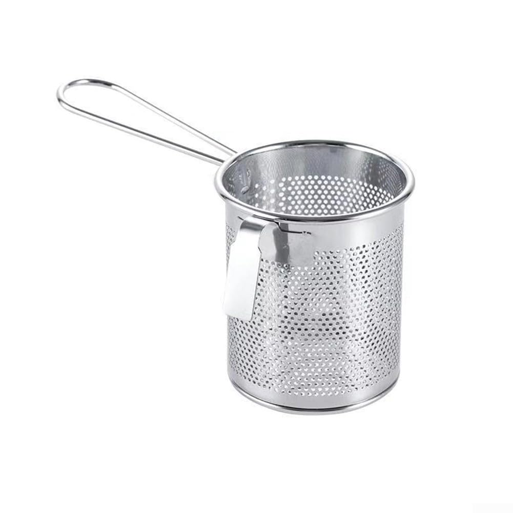Stainless Steel For Pasta Strainer, Mesh Spider Strainer For Noodles And Dumplings, Large Capacity Colander For Food Rinsing, Steaming, And Blanching(B)