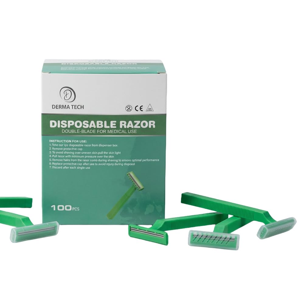 Disposable Medical Razor | Surgical Razors | Shaving Razors | Double Blades Razors - 100 pcs