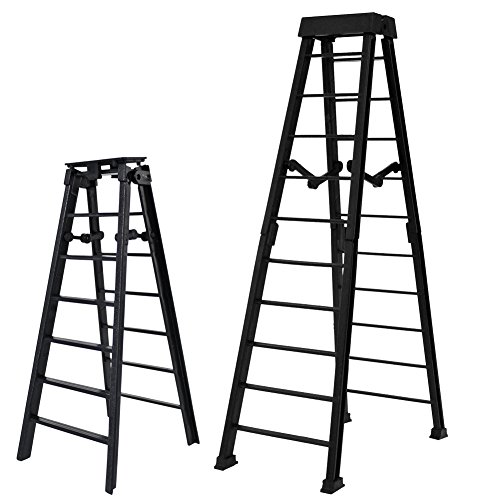 One 10 Inch Breakable & One 7 Inch Regular Black Ladder for Wrestling Action Figures