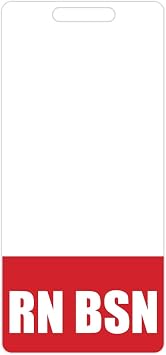 RN BSN Badge Buddy Red - Heavy Duty Badge Tags for Registered Nurses with a BSN - Double Sided Identification Card
