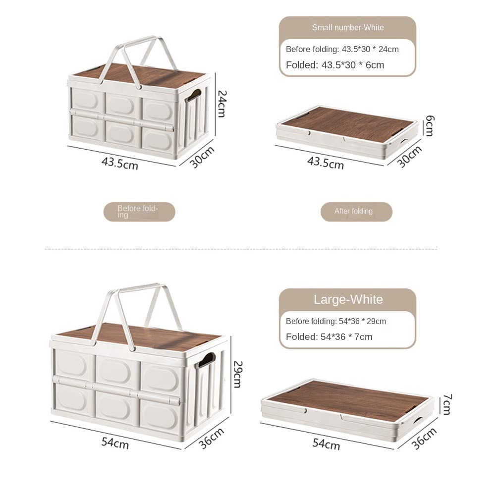Outdoor Camping Faltbox mit Holzdeckel Auto Aufbewahrungsbox Haushalt Organizer Behälter Outdoor Werkzeugkiste 56L