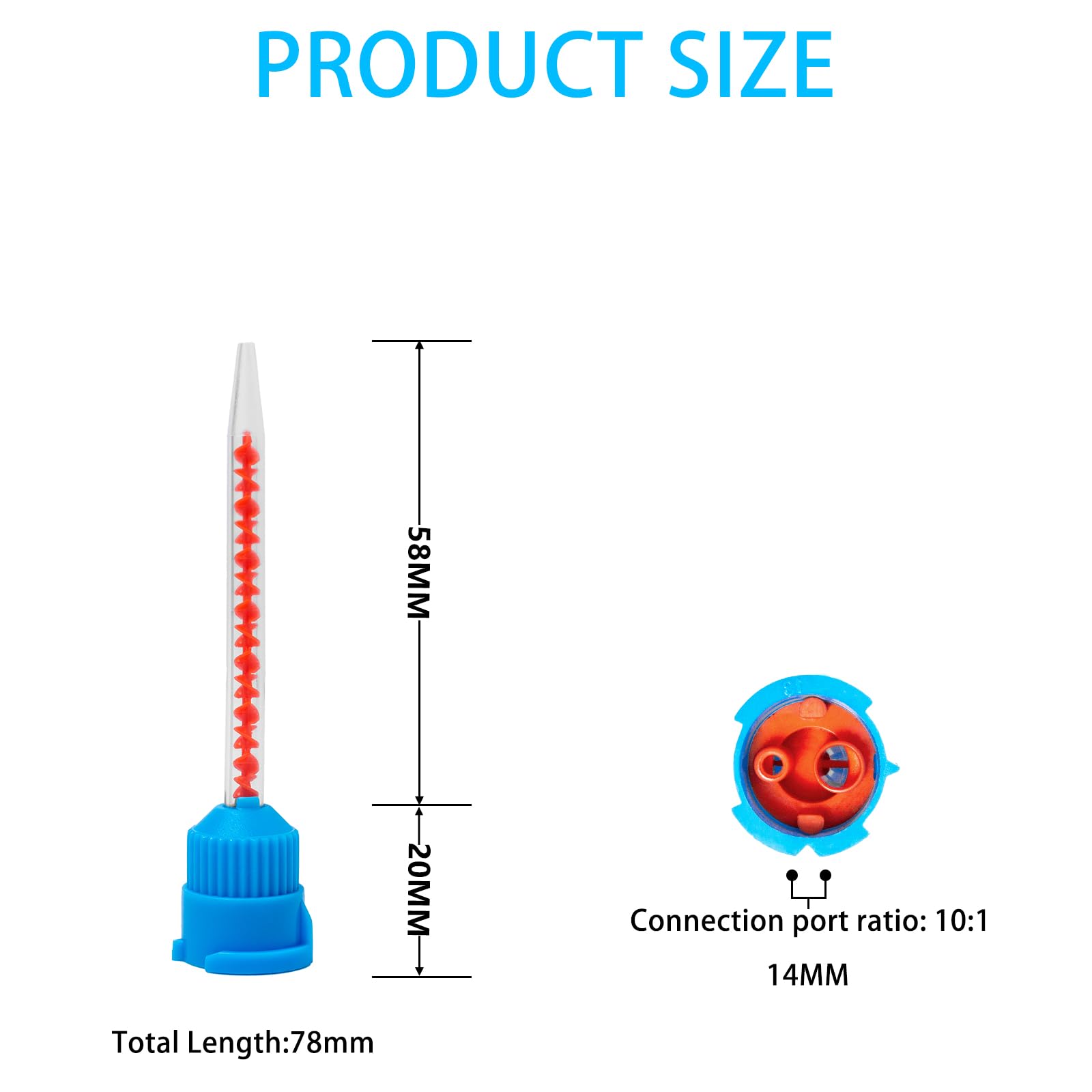 Premium Dental Impression Mixing Tips, Dental Mixing Nozzles Tips with 10:1 Ratio, Precise Tube Static Mixer for Dental Impression, 200 Packs
