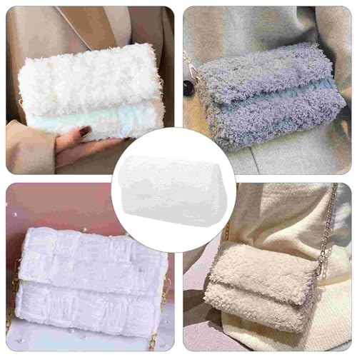 Lona de malla de plástico DIY de 6 piezas para tejer carteras blancas 5