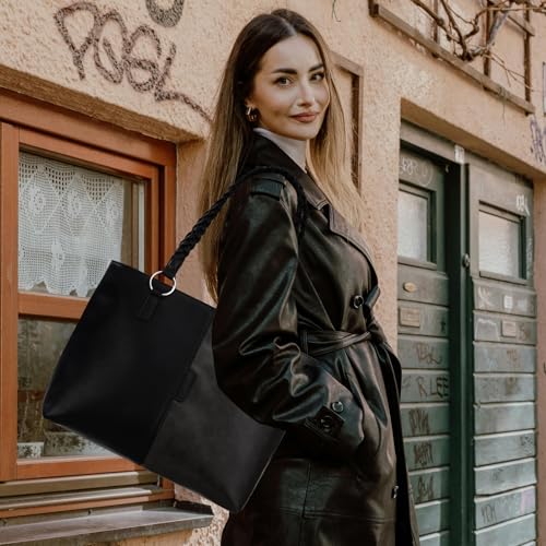 BESMART Waterproof Handbag Leather Tote Bag for Women/Ladies, Large Shoulder Bag Business Work Briefcase Bags2