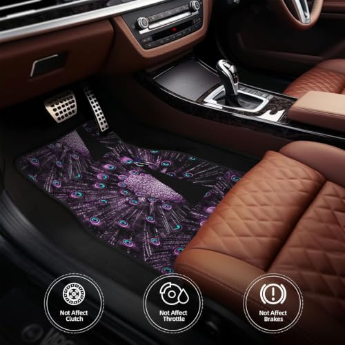 Alfombrillas para coche para viajar en familia juego de neopreno antideslizante pavo real púrpura 5