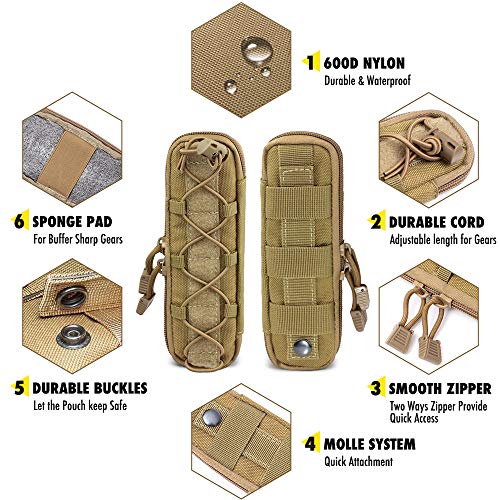 Wynex Tactical Knife Sheath Bag, Molle Flashlight Holster Pouch Utility Tool Pouches Case Single Pistol Holder Cartridge Clip Outdoor Multi-Tool Nylon Pouch #TOP4