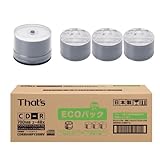 太陽誘電製 That's CD-Rデータ用 エコパック 48倍速700MB 盤面アクアホワイト プリンタブル 詰め替え用200枚入(50枚入スピンドルケース1個+詰め替え用ディスク3個) CDR80AWPY200BV