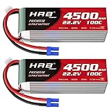 HRB 2PCS 6S Lipo Battery EC5 4500mAh 100C 22.2V RC Lipo Battery Compatible with RC Car RC Airplane RC Truck RC Boat -  YOWOO