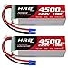 HRB 2PCS 6S Lipo Battery EC5 4500mAh 100C 22.2V RC Lipo Battery Compatible with RC Car RC Airplane RC Truck RC Boat