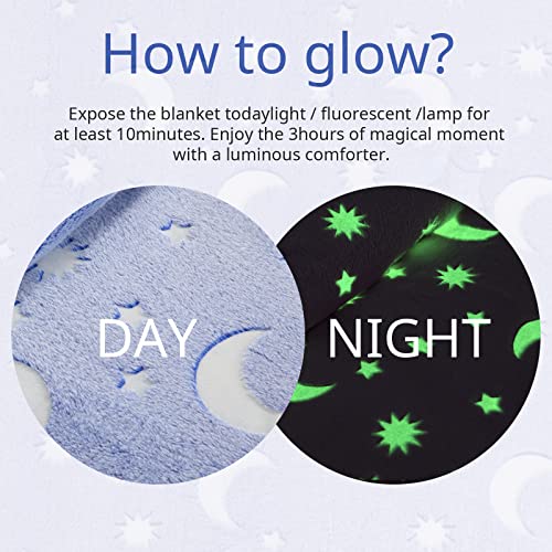 Hombys Glow In The Dark Comforter Set 5 Piece Twin/Twin Xl With Sheets, Blue Velvet Bedding Comforter Sets For Twin Bed, Ultra Soft Down Alternative Comforter For Teenage Boys Kids , Bed In A Bag #TOP3