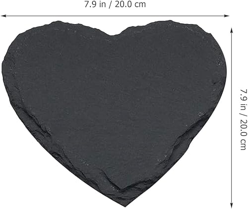 Miniatura 2 de 2 posavasos de pizarra para bebidas de 7.8 pulgadas, tableros de pizarra en forma de corazón, tableros de pizarra para servir postres, tableros de