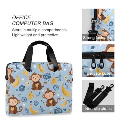 Maletín portátil con estampado de banana amarillo 15.6 pulg miniatura 6