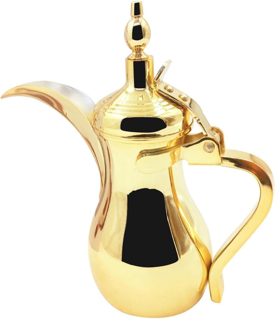 Arabic Coffee Pot with Warmer, Stainless Steel Lightweight Portable for Home, Camping, Travel, Eid Mubarak Gift, Tea Kettle & Beverage Dispenser(Gold,250ml(12oz))
