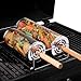 360° Rotating Grill Basket BBQ Roller – Stainless Steel Rolling Grill Cage with Long Wooden Handle – Even Cooking for Meat & Veggies – Rustproof & Easy to Clean Barbecue Grill Tool