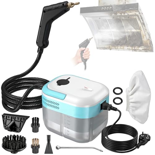 Noetopolis 1.4L Dampfreiniger Handgerät, Tragbarer Handdampfreiniger mit 7 Zubehörteilen, Steam Cleaner, 15s Schnellaufheizung für Boden, Küche, Fenstern, Badezimmern, Auto, Polster