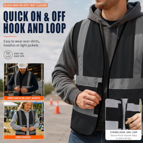 Image of AYKRM 12 colour High visibility viz vest hi vis viz reflective work construction safety vest (XS-8XL)