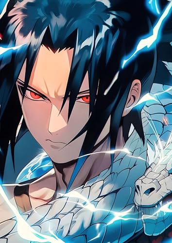 Image of NIJUKA Anime Printed Metal sheet Poster For Home And Room Decoration | For Anime Art Fans Boys And Girls (Sasuke fan art)