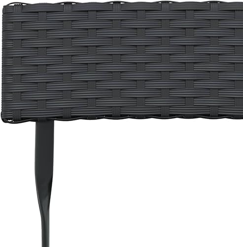 Miniatura 9 de Folding Bistro Chair Set of 2, Black Powder-Coated Steel Frame, Synthetic Poly Rattan Seating, Weather-Resistant Outdoor Furniture for Balcony,