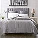 EVOLIVE All Season Pre Washed Soft Microfiber White Goose Down Alternative Comforter with Box Stitching (Grey, King)