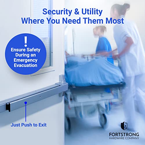 Panic Bar Exit Device Silver - Fs-950 Push Bar For Exit Doors & Exit Lever With Key - Ul Listed - Grade 1 And Ada Certified With Detailed Fitting Instructions #TOP1