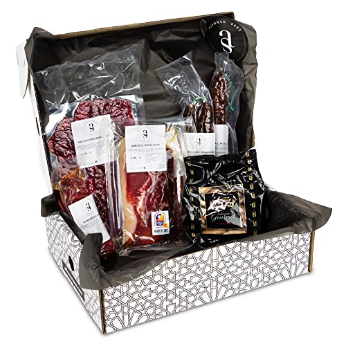 ALFONSO SAEZ AS 1961 - Pack Celebration | Pack Gourmet de Salchichón Artesano Longaniza Trufada Jamón Loncheado de Teruel Sobrasada Salchichón Loncheado - Lotes Gourmet Para Regalar -Peso Total 1,4 kg Cover