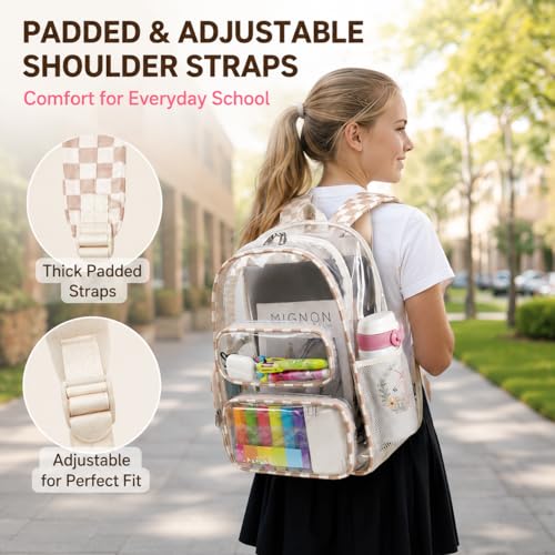Image of BTOOP Clear Backpack Heavy Duty Transparent Backpack 17 inch See Through Bookbag for College Work Festival Security with Padded Strap Large Capacity