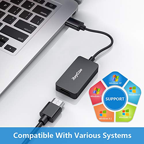 USB to HDMI, USB 3.0 Adapter with HD 1080P, Video Audio Graphics Converter for Multiple Monitor, Support Windows XP/7/8/10 【 NO MAC/Linux/Vista/Chrome/Firestick】