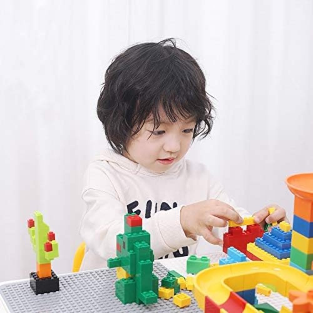 AZIEBAY子供用のテーブルと椅子のセット、多機能の積み木テーブルと椅子、遊び、学習、描画、食事、魚の池ゲームに適しています。