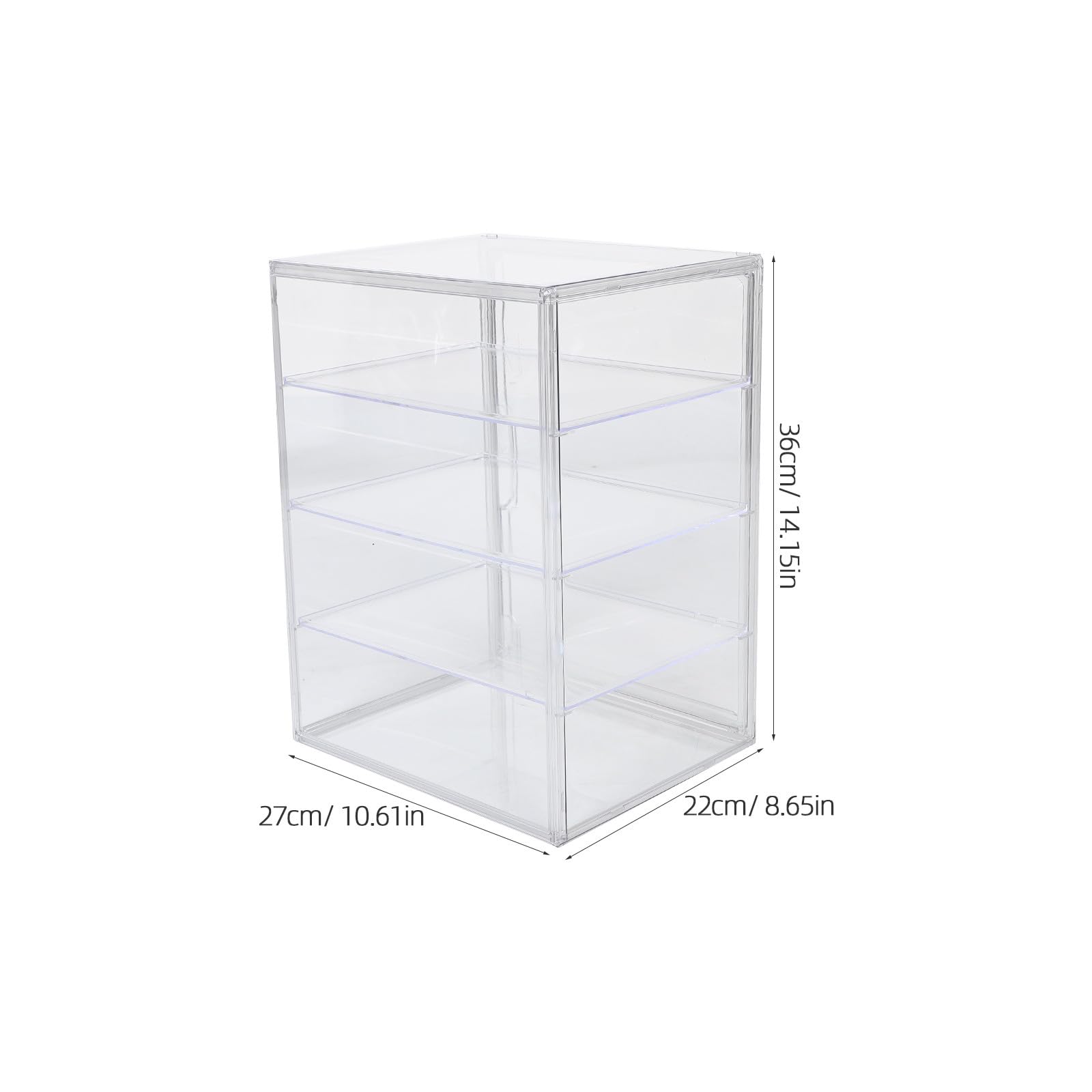Vitrina Transparente de Acrílico de 4 Niveles con Puerta Magnética y Estantes Ajustables para Almacenamiento de Pan en Encimera de Cocina