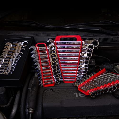 Olsa Tools Flex Head Stubby Ratchet Wrench Sets (Sae 11Pc) | 6-Point Box End Ratchet Wrenches Set | 120 Tooth Ratchet Wrench Set | Works On Stripped And Rounded Bolts | Professional Grade Spanners #TOP6