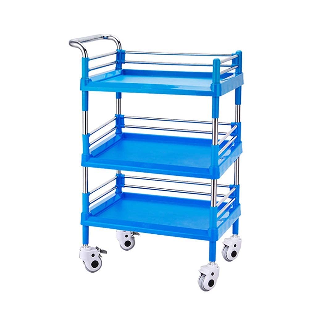 Carts,Storage Car Service Car Utility Vehicle Multifunction Portable Trolley Home Cart Trolley 3 Tier Hotel Catering Cart with Handle