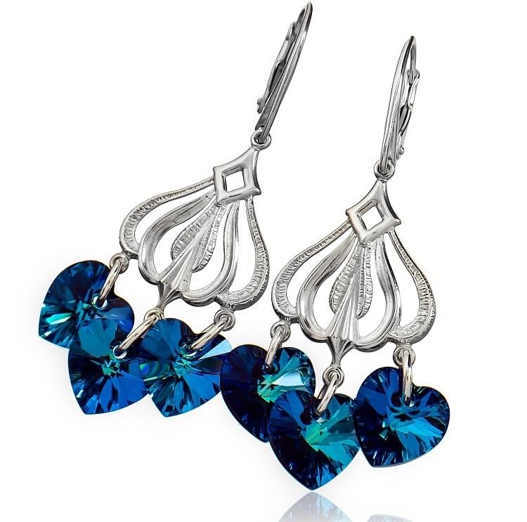 Cristaux d'origine boucles d'oreilles argent Arande pour le quotidien