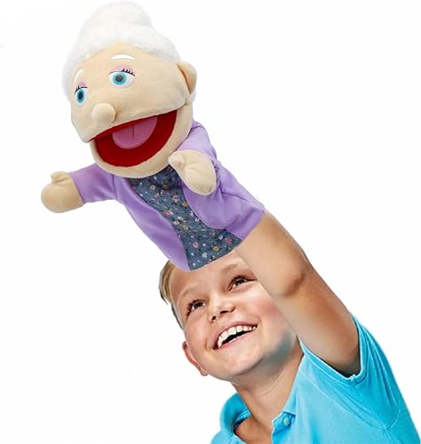 Miniatura 6 de Marionetas de mano familiares, marionetas para niños, miembros de la familia Paly de 13.4 pulgadas, marionetas multiétnicas de felpa suave, títeres