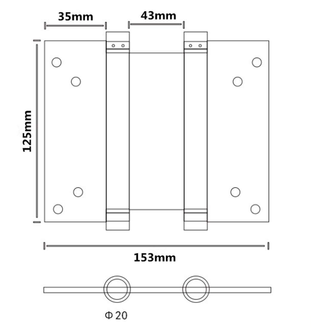 Bisagras de Doble Acción 125 mm Acero Inoxidable 304, Ajuste de Tensión, Cierre Automático, Soporta 30 kg, Ideal para Puertas de Salones, Cafeterías y Más (2 Piezas)