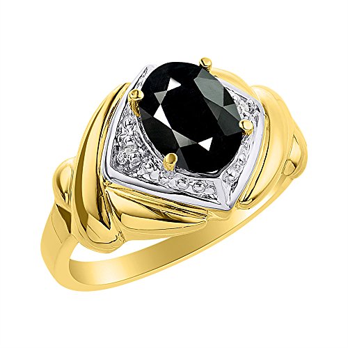 Bague de naissance XO en argent plaqué or jaune avec diamant et onyx noir - 3