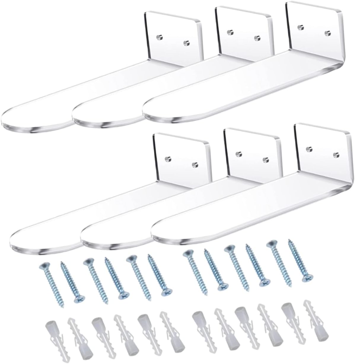 Luxshiny 6pcs Acrylic Floating Shoe Display Racks for Wall Mounted Sneakers