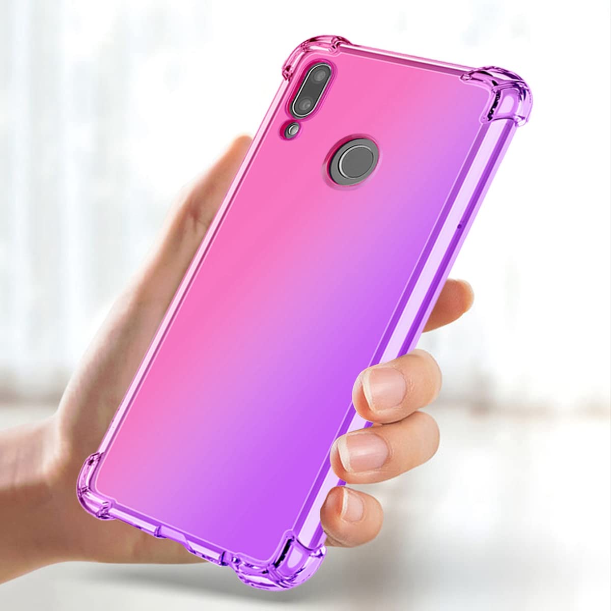 Captor Cover Trasparente per Huawei Y6 2019 / Honor 8A PRO, Custodia TPU in Silicone Flessibile Morbida e Sottile, Protezione Full Body con Bordo Rialzato per Schermo e Fotocamera