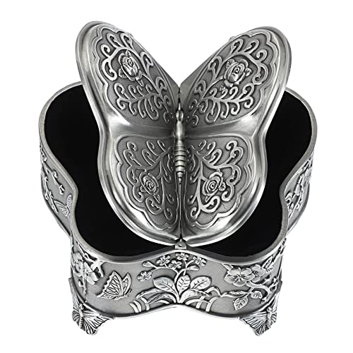 Hipiwe Antique Metal Jewelry Box Butterfly Shape...