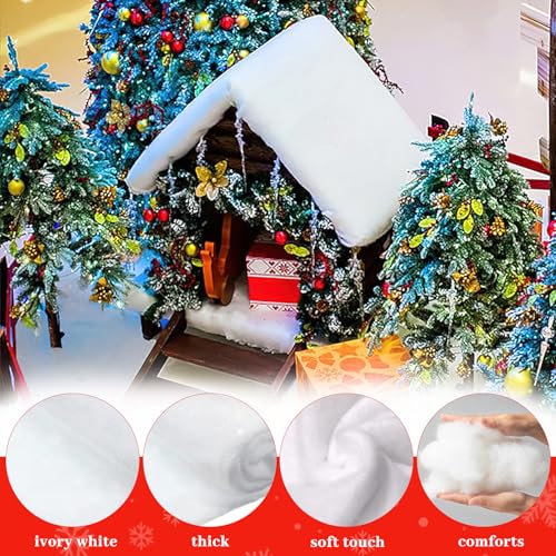 CIYIN Weihnachten Schneedecken, Künstliche Schneedecke, Kunstschnee Deko, Flauschig Schneewatte Decke für Weihnachtsbaum, Winter Display, Party Deko (1.3 x 4.9 Fuß)