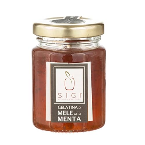 SIGI Azienda Agricola Gelatina di MELE ALLA MENTA | Senza Coloranti, Conservanti, Addittivi Chimici | 100% Artigianale e Naturale | Lavorato a Mano, Prodotto in Italia | Barattolo 110gr.