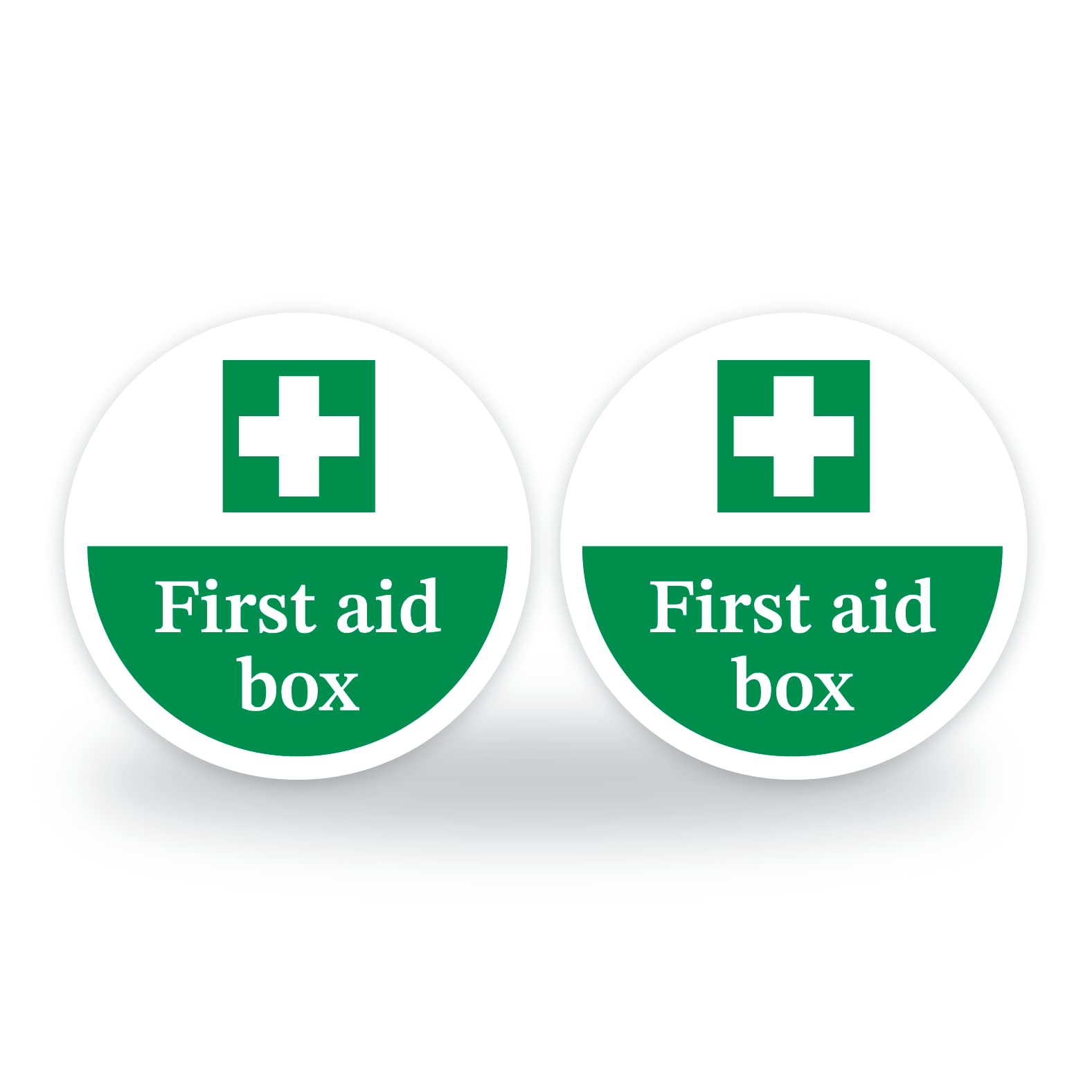 Set of 6 First aid box Safety Signs, 95mm Waterproof Indoor/Outdoor Self-adhesive Stickers, Workplace, Office Restaurant Emergency First Aid Signage