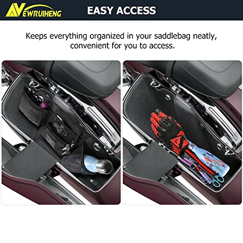 Newruiheng 2 Pack Motorcycle Saddle Bags Side Organizer Storage Bag Saddlebag Compatible With 2014-2023 Street Glide Road King Road Glide Electra Glide (Black) #TOP2