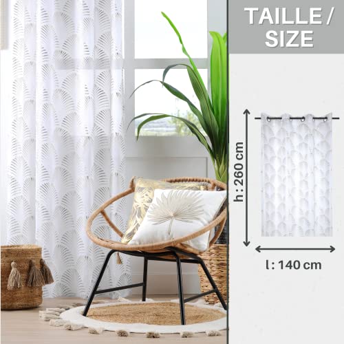 Lovely Casa - Voile - 140 x 260 cm - Maldives model - silver - R6B095002VL - exotic motif - ideal for any room - Image 4