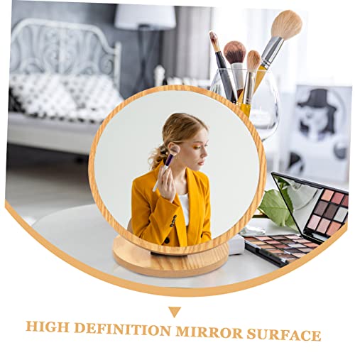 Fomiyes Desktop Vanity Mirror Woodsy Decor Mirror For Dresser Rustic Table Decor Dining Room Decor For Table Desktop Decor Vanity Makeup Mirror Adjustable Vanity Mirror Wooden Wood Grain #TOP6