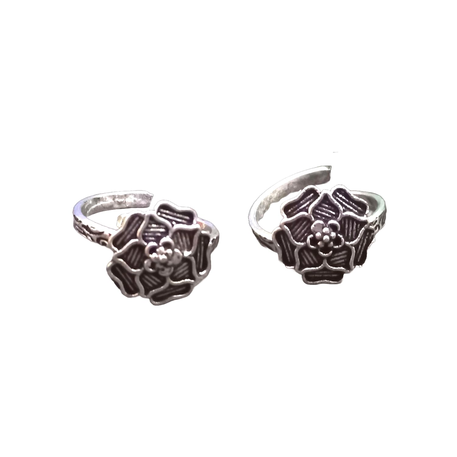 Mrigangi Toe Rings for Women | Traditional Ethnic Silver Oxidised Toe Rings Set | Bichiya for women | Accessories Jewellery for Women | Gift for Women (Double Flower) (B09HP85MGZ) Amazon Price History, Amazon Price Tracker