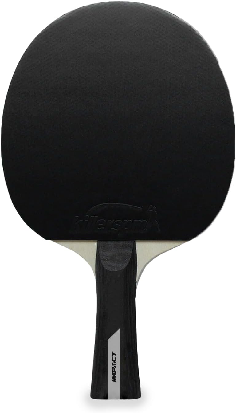 Killerspin 4X Impact Ping Pong Paddle Set – 2-Pack Table Tennis Rackets with 6 Balls | Flared Handle, 5-Ply Wood, Durable Rubber for Beginner to Advanced Players