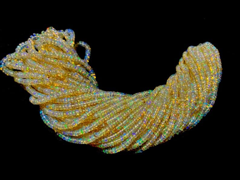 Perles opale éthiopienne naturelle 3 mm pour fabriquer un bijou cadeau unique